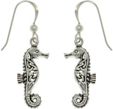 Jewelry Trends Sterling Silver Celtic Knot Seahorse Dangle Earrings