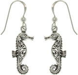 Jewelry Trends Sterling Silver Celtic Knot Seahorse Dangle Earrings
