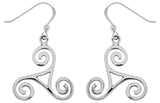 Jewelry Trends Sterling Silver Celtic Spiral Triskele Knot Dangle Earrings