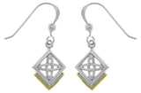 Jewelry Trends Sterling Silver Celtic Knot of Inner Connection Dangle Earrings with Gold-plating