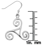 Jewelry Trends Sterling Silver Celtic Spiral Triskele Knot Dangle Earrings