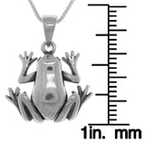 Jewelry Trends Sterling Silver Frog Pendant on 18 Inch Box Chain Necklace