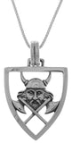 Jewelry Trends Sterling Silver Viking Warrior Battle Axe Shield Pendant on 18 Inch Box Chain Necklace
