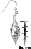 Jewelry Trends Sterling Silver Elegant Flowers with Amethyst Gemstones Dangle Earrings