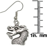 Jewelry Trends Pewter Unisex Dragon Head Earrings