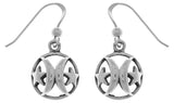 Jewelry Trends Sterling Silver Moon and Star Puff Ball Dangle Earrings