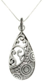 Jewelry Trends Sterling Silver Mixed Texture Teardrop Pendant With 18 Inch Chain Necklace