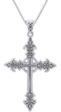 Jewelry Trends Sterling Silver Gothic Celtic Cross Pendant on 18 Inch Box Chain Necklace