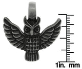 Jewelry Trends Pewter Barn Owl With Flight Wings Pendant on Steel Ball Chain Necklace