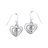 Jewelry Trends Sterling Silver Triple Spiral Heart Love XOXO Dangle Earrings