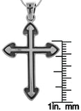 Jewelry Trends Sterling Silver Gothic Cross Pendant on 18 Inch Box Chain Necklace