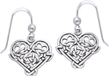 Jewelry Trends Sterling Silver Celtic Knot Eternal Love Heart Dangle Earrings Gift