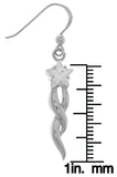 Jewelry Trends Sterling Silver Shooting Star Dangle Earrings with Clear CZ
