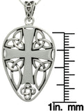 Jewelry Trends Sterling Silver Celtic Knot Cross Shield Pendant on 18" Box Chain Necklace