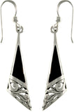 Jewelry Trends Sterling Silver Black Onyx Filigree Long Dangle Earrings