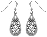 Jewelry Trends Sterling Silver Celtic Knotwork Teardrop Dangle Earrings