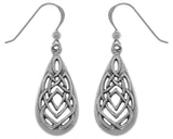 Jewelry Trends Sterling Silver Celtic Knotwork Teardrop Dangle Earrings