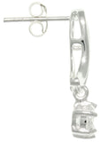 Jewelry Trends Sterling Silver Round-cut Cubic Zirconia Dangle Earrings