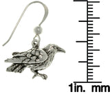 Jewelry Trends Sterling Silver Celtic Crow Black Bird Dangle Earrings Raven Jewelry