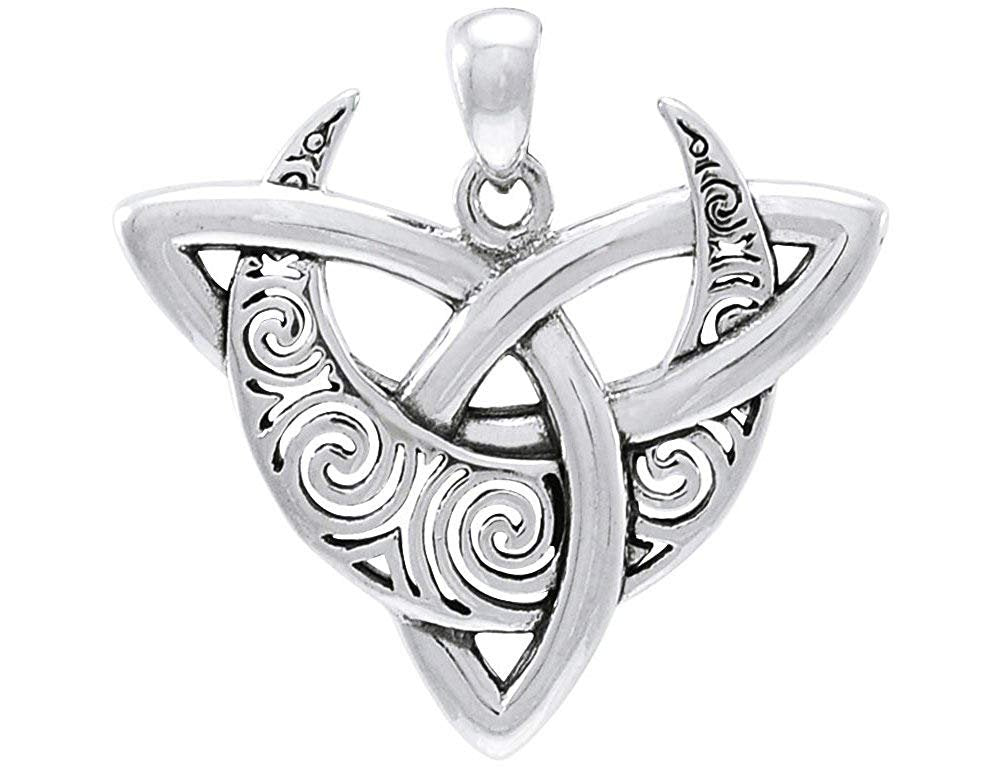 Jewelry Trends Celtic Triquetra Moon Goddess Trinity Knot Sterling