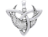 Jewelry Trends Celtic Triquetra Moon Goddess Trinity Knot Sterling Silver Pendant
