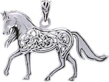 Jewelry Trends Sterling Silver Celtic Horse Pendant