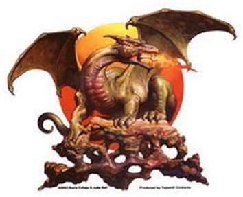 Dragon Sun Decorative Sticker Decal By Boris Vallejo & Julie Bell