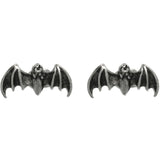 Jewelry Trends Pewter Flying Bat Unisex Stud Post Earrings