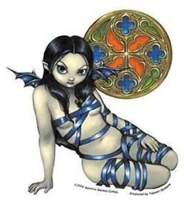 Blue Ribbon Strangeling Fairy Decorative Sticker Decal By Jasmine Becket-Griffith