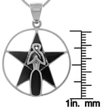 Jewelry Trends Sterling Silver Goddess Pentacle Pendant Necklace 18" Created Black Onyx