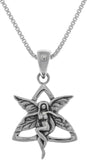 Jewelry Trends Sterling Silver Celtic Trinity Knot Fairy Pendant on 18 Inch Box Chain Necklace