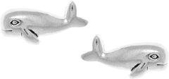 Jewelry Trends Petite Beluga Whale Sterling Silver Stud Earrings