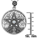 Jewelry Trends Sterling Silver Celtic Goddess Pentacle Pendant with Amethyst on Chain Necklace
