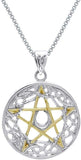 Jewelry Trends Celtic Pentacle Pentagram Goddess Sterling Silver Pendant Necklace 18"