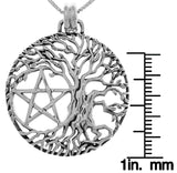 Jewelry Trends Pentacle Tree of Life Wiccan Sterling Silver Pendant Necklace 18"