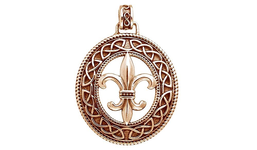 Jewelry Trends Copper Fleur De Lis Celtic Knot Pendant