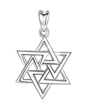 Jewelry Trends Star of David Triangle Symbol Sterling Silver Pendant Necklace 18"