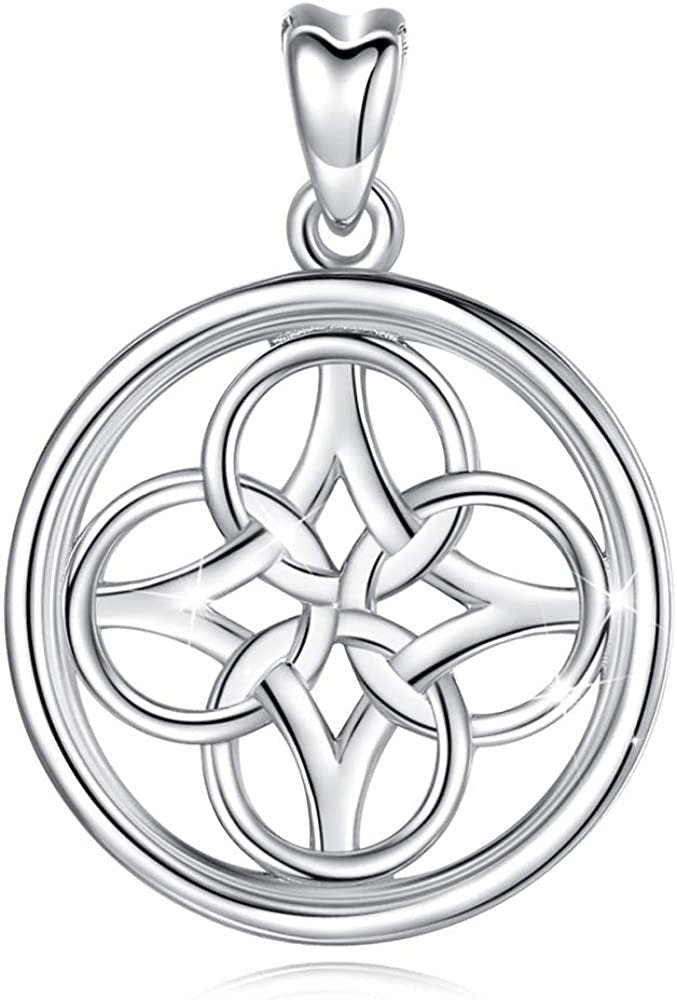 Jewelry Trends Celtic Symbol Well Being and Balance Sterling Silver Pendant Necklace 18"