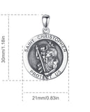 Jewelry Trends Saint Christopher Protection Pendant with Prayer Sterling Silver Pendant Necklace 18"