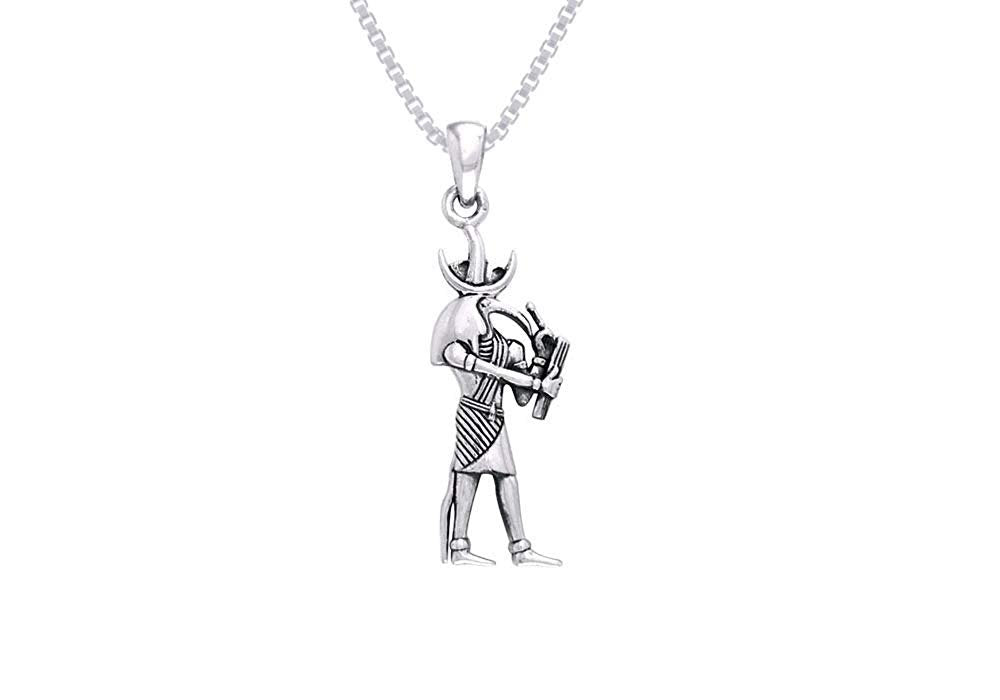 Jewelry Trends Egyptian Thoth God of Wisdom Sterling Silver Pendant Necklace 18"