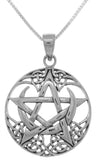 Jewelry Trends Sterling Silver Pentagram Moon Celtic Pendant Necklace 18"