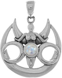 Jewelry Trends Sterling Silver Moon Goddess Pendant with Moonstone