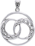 Jewelry Trends Sterling Silver Double Celtic Infinity Knot Crescent Moon Pendant