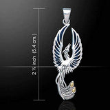 Jewelry Trends Flying Phoenix Fire Bird Sterling Silver Pendant Necklace 18" Paua Shell Wings