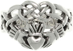 Jewelry Trends Sterling Silver Celtic Infinity Claddagh Heart Ring