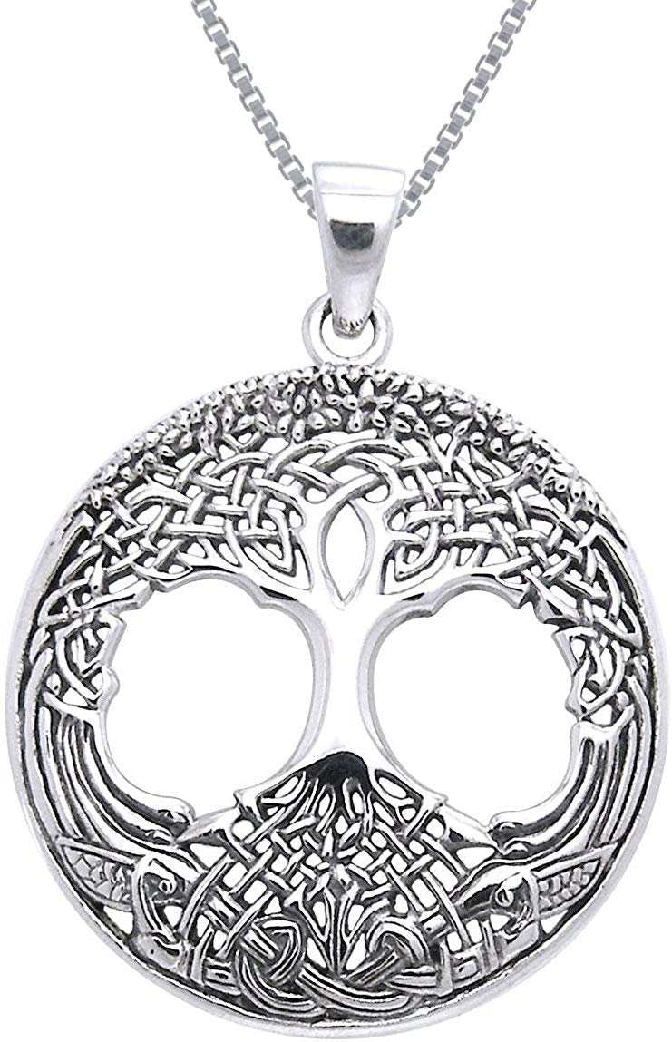 Jewelry Trends Sterling Silver Celtic Tree of Life Pendant Necklace 18"