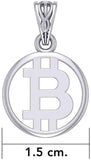 Jewelry Trends Crypto Sterling Silver Bitcoin Symbol Cryptocurrency Pendant Necklace 18"