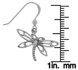 Jewelry Trends Sterling Silver Dragonfly Dangle Earrings