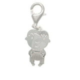 Baby Boy Clip Charm - Sterling Silver Jewelry Accessory Charm Laser-cut Baby in Striped Onesie