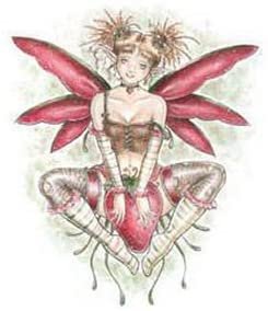Strawberry Fairy Decorative Sticker Decal By Delphine Levesque Demers